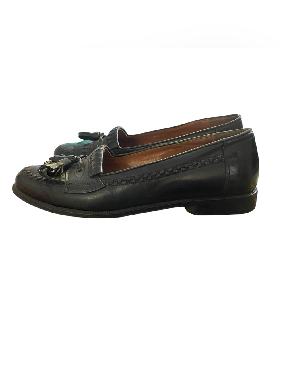 Cable & Co. Men's Leather Black Tassle Loafer Shoes Size : 9.5 D Made In Italy